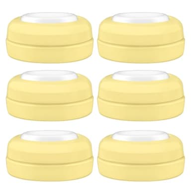Maymom Screw Lids Aka Travel Caps with Rewritable Sealing Disc Compatible with Avent, Maymom Wide Mouth Bottles; Cap Replace Avent Natural Bottle Sealing Ring and Sealing Disc, 6pcs. (Yellow)