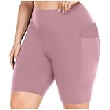 High Waisted Yoga Shorts for Women Plus Size Butt Lifting Workout Shorts Tummy Control Biker Shorts with Pockets