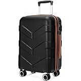 TILYMOL Hardside Carry On Luggage 22x14x9 Airline Approved with Spinner Wheels, 20-inch Carry-On Suitcase for Men & Women, Black