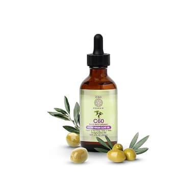 C60 Power C60 in Organic Extra Virgin Olive Oil - Natural Wellness & Antioxidant Support for Men & Women, 99.99% Pure Carbon Fullerenes, Promotes Energy, Mental Clarity, & Stamina - 2 fl oz Bottle