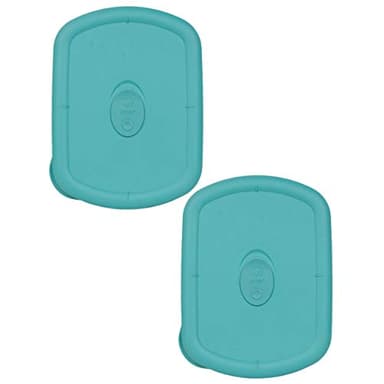 Pyrex 8212-VPC 3-Quart Vented Turquoise Food Storage Replacement Lid (2-Pack) - Made in USA