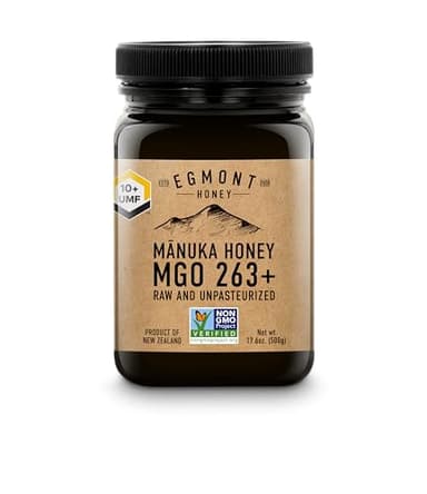 Egmont Honey MGO 263+ / UMF 10+ - NON-GMO, Kosher, Recycled plastic jar, Traceable 100% Pure & Raw Authentic New Zealand Honey (500g)
