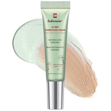 CC Red Correction Cream With Centella - Color Correcting Formula for Blemishes, Red Skin, & Acne Marks - Lightweight, Non-Greasy - Hydration Skin and SPF Protection (Green)