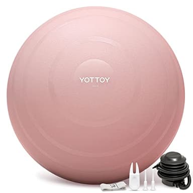 YOTTOY Exercise Ball for Pregnancy,Anti-Burst Yoga Ball for Physical Therapy,Stability Ball for Ball Chair Fitness with Pump (Pink)