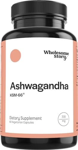 Vegan KSM 66 Ashwagandha Capsules| High Potency 5% Withanolides | Ashwagandha Root Extract Supplements | Ashwagandha 300mg | Stress Management & Well Being Support | 60 Ashwaganda Pills