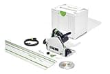 Festool 577014 Plunge-Cut Track Saw TS 55 FEQ-F-Plus-FS with 55-Inch (1400mm) Guide Rail