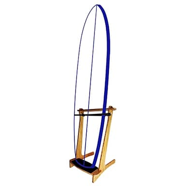 Bamboo Freestanding Vertical Paddleboard Storage Rack for 1 SUP or Surfboard - Grassracks (1 Board, Bamboo)