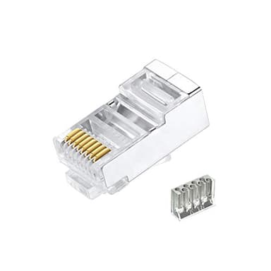 VIVOCH 50 Pcs Cat6 RJ45 Connectors, 2-Piece Metal Shielded RJ45 Ends FTP 8P8C Modular Network Plug Connector