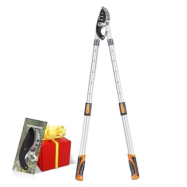 AIRAJ Telescoping Anvil Loppers, Heavy Duty Branch Cutter Tree Trimmer with SK5 Steel Spare Blade, 27-41''Adjustable Aluminum Handle, Labor-Saving Garden Tools for Cutting Thick Branches Up to 2 Inch