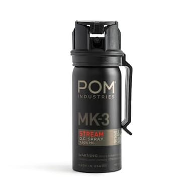POM MK3 Pepper Spray, Belt Clip Model, Maximum Police Strength OC with UV Marking Dye, Quick Flip Top Safety, 360° Performance At Any Angle, Powerful Accurate Stream, 18 ft Range, 1.8 fl oz