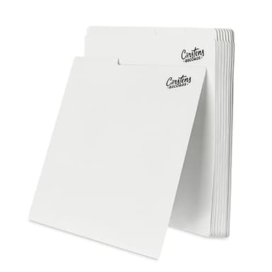 Carstens Records Heavy Duty Vinyl Album Dividers | 12" LP Organizers with Tabs | Pack of 32 White | Made in The USA | Personalizable