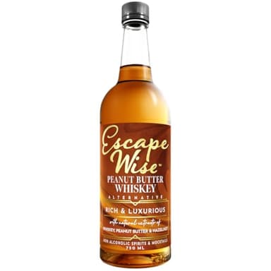 ESCAPE WISE Peanut Butter Whiskey Alternative | Non-Alcoholic | The World’s Leading Developer of Non-Alcoholic Spirits, Liqueurs & Mocktails | 25.4 FL OZ (750 ML)
