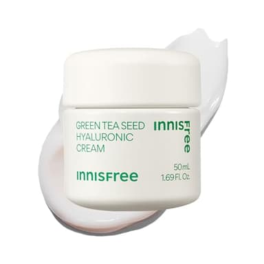 innisfree Green Tea Seed Hyaluronic Acid Cream With Barrier Boosting Complex and Ceramide, Korean Hydrating Face Moisturizer and Balancing Cream