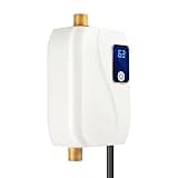 Tankless Water Heater Electric, 3000W 110V Under Sink Instant Hot Water Heater, Mini RV On Demand Water Heater for Shower, Water Heater for Kitchen Bathroom (White)