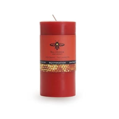 Big Dipper Wax Works Beeswax Aromatherapy Candle, Rejuvenation, Pillar Candle, Sweet Orange & Clove Bud Scented, 40-Hour Burn, Pure Essentail Oils, 2" x 4.75"
