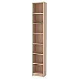 Ikea BILLY bookcase with height extension unit, 40x28x237 cm, white stained oak veneer