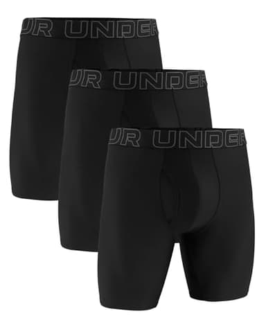 Under Armour Men's Multi-Pack Performance Tech Long-Leg Boxer Brief, 9" Inseam, All-Day Comfort