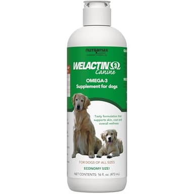 Nutramax Welactin Omega 3 Fish Oil for Dogs, Skin and Coat Health Supplement, Plus Joint, Immune, Kidney, and Brain Support, Premium Omega 3 Fatty Acids, For Dogs, 16 Ounce Liquid