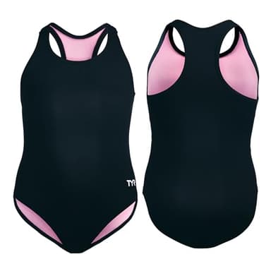 TYR Durafast Lite Ella Maxfit Girls' One Piece Swimsuit - Active Swimwear Designed for Durability and Comfort - Durfast Lite Fabric, UPF 50+, Fully Lined - Black, Large