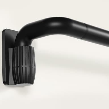 PeSenp Curtain Rods for Windows 48 to 84 Inches, Quick-Release 1" Adjustable Blackout Curtain Rods, Heavy Duty, Wrap Around Matte Black for Bedroom, Living Room