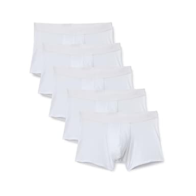 Amazon Essentials Men's Cotton Jersey Boxer Shorts Underwear, Pack of 5, White, X-Large
