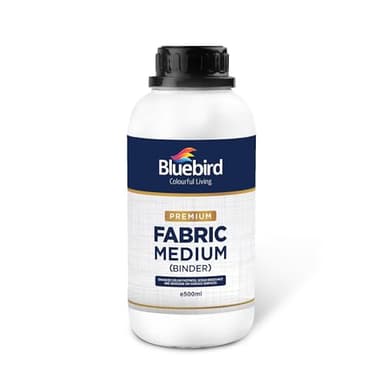 BLUEBIRD Fabric Medium - Textile Medium for Fabric Painting, Prevents Flaking, Ideal for Clothes, Accessories, and More (16.9 Fl Oz / 500 ML)