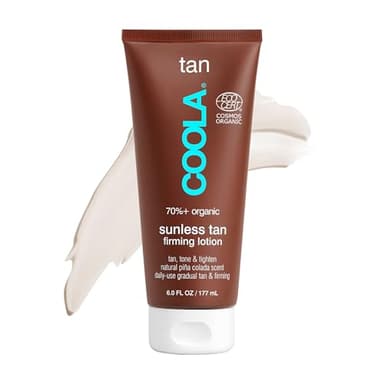 COOLA Organic Sunless Self Tanner Body Firming Lotion, Dermatologist Tested Anti-Aging Skin Care, Vegan and Non-GMO, Piña Colada, 6 Fl Oz