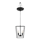 Worth Home Products Instant Pendant Light - Brushed Bronze 2-Light Lantern - 4”-6” Recessed Light Conversion Kit to Screw-in Pendants