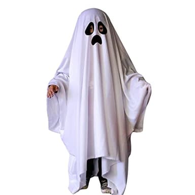 Mokoggiri Halloween Ghost Costume Adult Women Men Ghost Cloak Cape Kid Baby Clothes Boy Girl Spooky Ghost Hooded Poncho Capes (White Baby, 0-3T 32 inch)