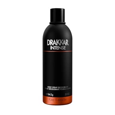 Guy Laroche Drakkar Intense, Seductive & irresistible Body Spray, Ambery fougere fragrance, Long Lasting Mens Cologne, Body Spray for Men 5.8 Fl.Oz