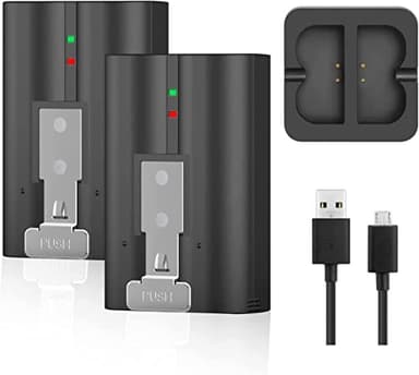 2-Pack 6040mAh Replacement Battery with Charger Station for Ring-Doorbell Camera 2/3/3 Plus/4, Spotlight and Stick Up Cam, Rechargeable Upgraded Lithium Li-ion Batteries 3.65V