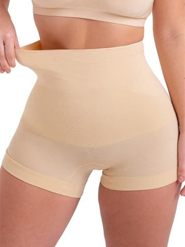 SHAPERMINT Tummy Control Shapewear - Body Shaper Tummy Control Boyshort, Body Shaper for Women, Plus Size Shapewear Nude