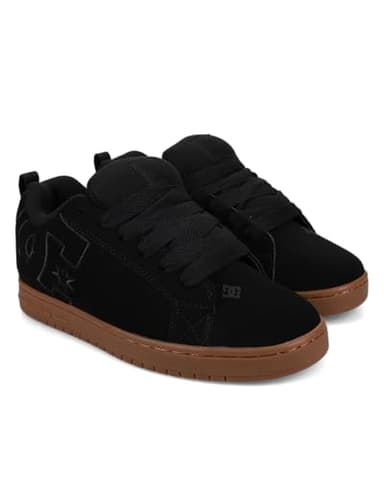 DC mens Dc Men's Court Graffik Casual Skate Shoe, Black/Gum/Black, 10.5 US