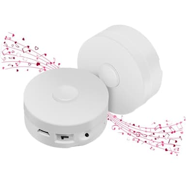 XLW 195 Seconds Message Voice Recorder, Voice Recording Button Record Custom Messages for Crafts, Stuffed Bear, Baby Doll,Pillow and Xmas Halloween New Year Birthday Presents White-2P