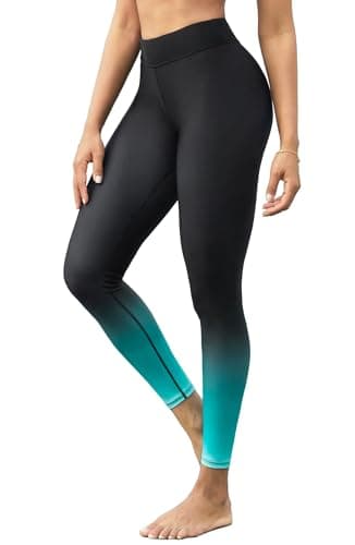ATTRACO Swimming Tights for Women Swim Leggings Swim Pants Surf Leggings Gradient Color XL