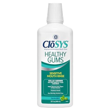 CloSYS Healthy Gums Mouthwash 32 Fl Oz, Antiplaque, Anti-Gingivitis Mouthwash, Non-Burning, Non-Irritating