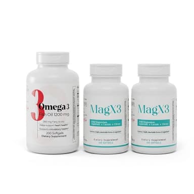 Magnesium Citrate Complex 400 mg 100 softgels + Fish Oil 1200 mg – 360 mg Omega-3 Fatty Acids 100 softgels - Bundle