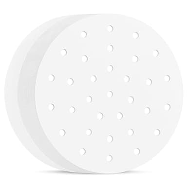 Air Fryer Parchment Paper, Set of 100, 10 inch Air Fryer Liner/Bamboo Steamer Liners/Perforated Parchment Paper for Air Fryer, Steaming Basket and More (6/7/8/9 Inch Available)