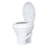 SEAFLO Residential Height Camper/RV Toilet, 18.5” Standard Height, Gravity Flush System, Foot Pedal Operation, Soft Close Seat, Easy-to-Clean Oversized Bowl, 4-Year Warranty