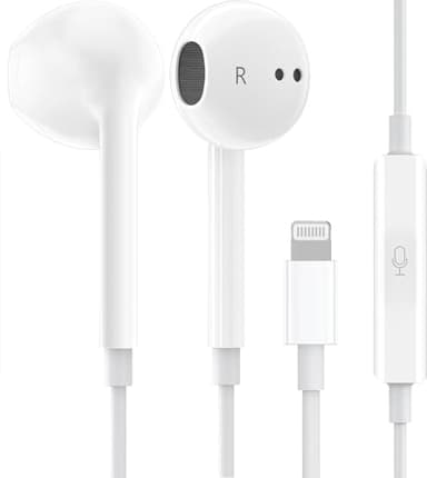 1Pack Wired Earphones with Lightning Connector ​​​​​​​for iPhone Headphones In-Ear Earbuds, Built-in Microphone and Volume Control Headsets Compatible iPhone 14/14 Pro/14 Plus/13/12/11/XR/XS/X/8/7/SE