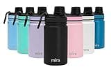 MIRA 12 oz Stainless Steel Water Bottle - Metal Thermo Flask Keeps Cold for 24 Hours, Hot for 12 Hours - Wide Mouth & Double Wall Vacuum Insulated - Black