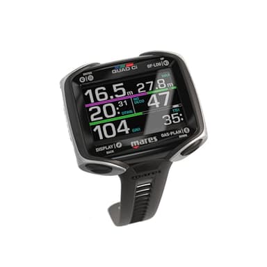 Mares Quad Ci Wrist Dive Computer (Black/Silver) - Activity Tracking Watch w/Multiple Dive Modes