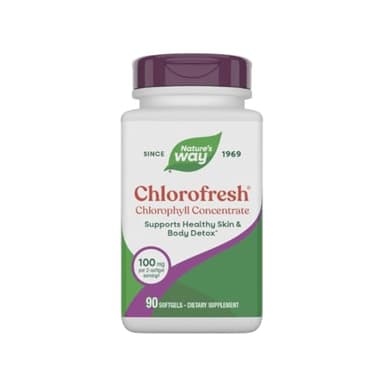 Nature’s Way Chlorofresh Chlorophyll Concentrate Softgels, Chlorophyllin Copper Complex, Internal Deodorant Supplement, Supports Healthy Skin and Detox Pathways*, 90 Softgels (Packaging May Vary)