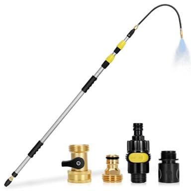 20FT Heavy Duty Telescopic Gutter Cleaner System – Professional Gutter Cleaning Tools from the Ground with Quick-Connect Adapter & Ergonomic Wand for 2-Story Homes, Roof Maintenance, and Clog Removal
