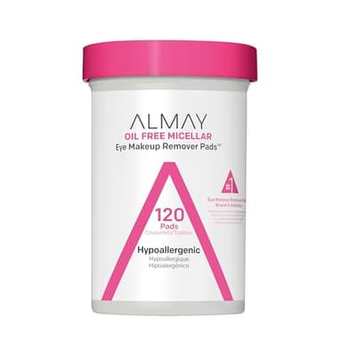 Almay Makeup Remover Pads, Micellar Gentle, Hypoallergenic, Fragrance-Free, Dermatologist & Ophthalmologist Tested (Packaging May Vary), 120 count