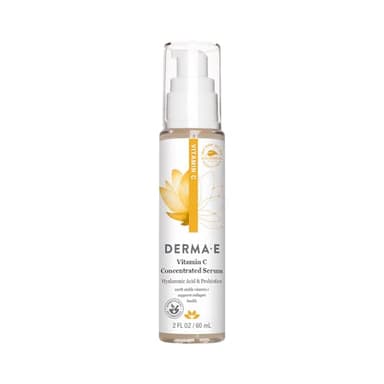 DERMA E Vitamin C Concentrated Serum, 2 Oz, with Hyaluronic Acid, Vitamin E & Aloe, All Natural, Antioxidant-Rich Concentrated Formula, Hydrating & Brightening Vitamin C Face Serum