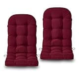 HOMELYSIAN Adirondack Chair Cushions Set of 2, Non-Slip High Back Patio Chair Cushions for Outdoor Furniture, Water-Resistant Adirondack Cushions with Ties, 45 x 19 x 4.5 inch, Burgundy
