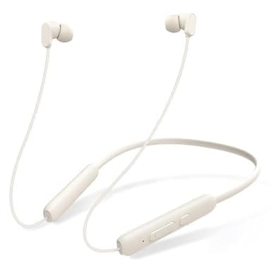 TONEMAC N18 Neckband Bluetooth Earbuds, Wireless Bluetooth 5.2 Headphones with Microphone, Ultra-Lightweight Comfort, IPX7 Waterproof, Deep Bass Strong Beat, 20H Playtime, Magnetic Earphones, White