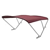 SureShade Power Pontoon Bimini Top - Clear Anodized Frame, Burgundy Fabric