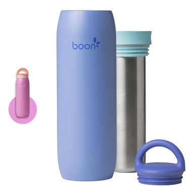 Boon Frosh Portable Breast Milk Chiller - Stainless Steel Breast Milk Cooler - Stainless Steel Portable Milk Storage Container - Blue - Keeps Breast Milk Cold for up to 17 Hours*